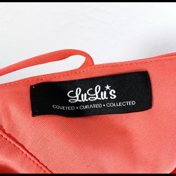 Coral strappy open back Lulus dress - Picture 4 of 4